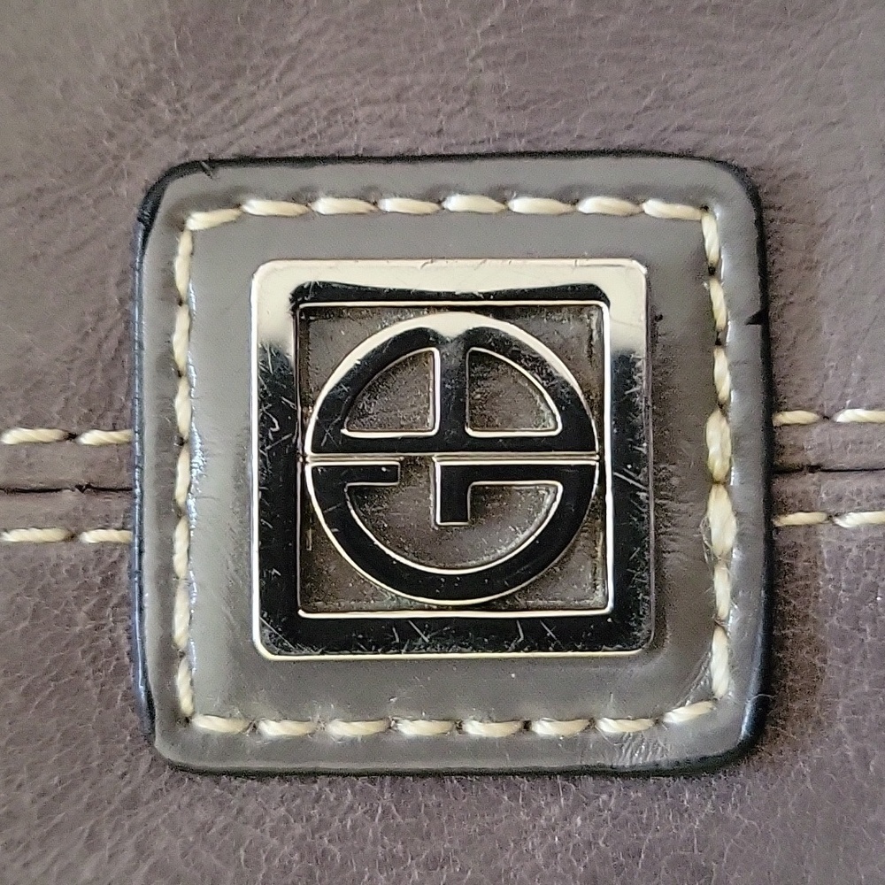 Giani Bernini Genuine Leather Crossbody Bag, Grey - Picture 2 of 12